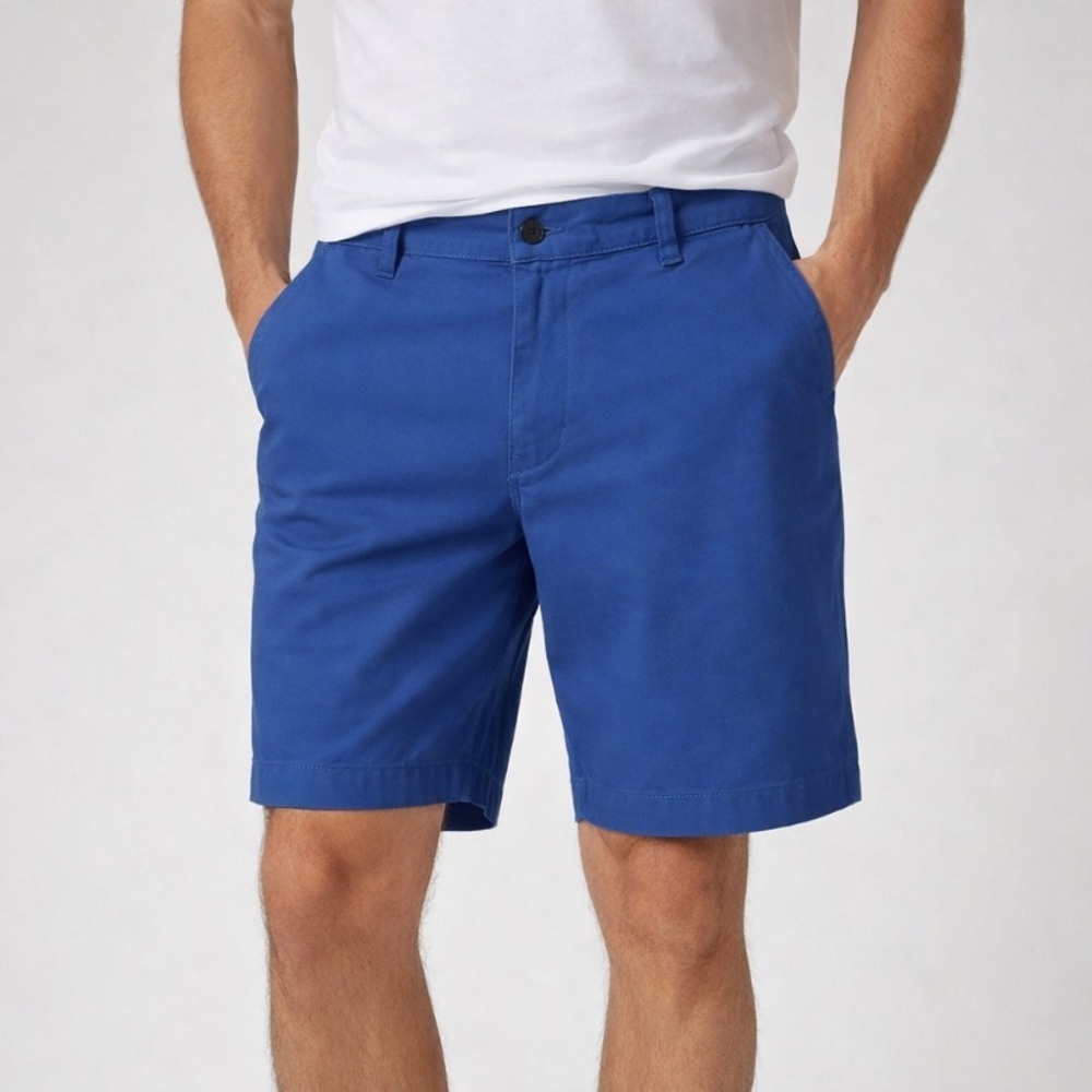 Izod "NEW" Bright Cobalt Blue Saltwater Classic Fit Stretch Chino Shorts Size 32